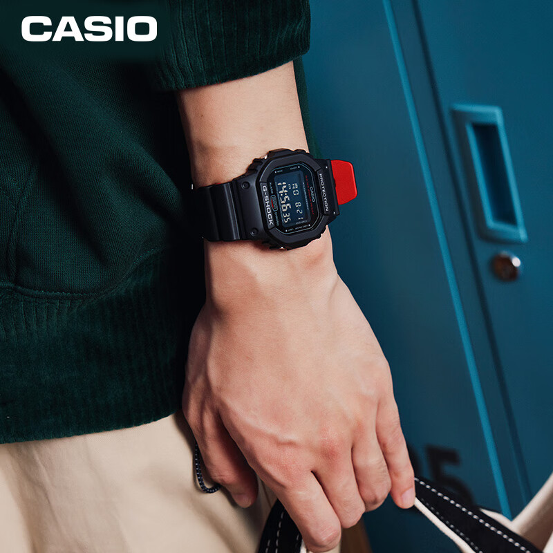 卡西欧（CASIO）手表男士G-SHOCK经典小方块树脂系列学生520礼物DW-5600HR-1