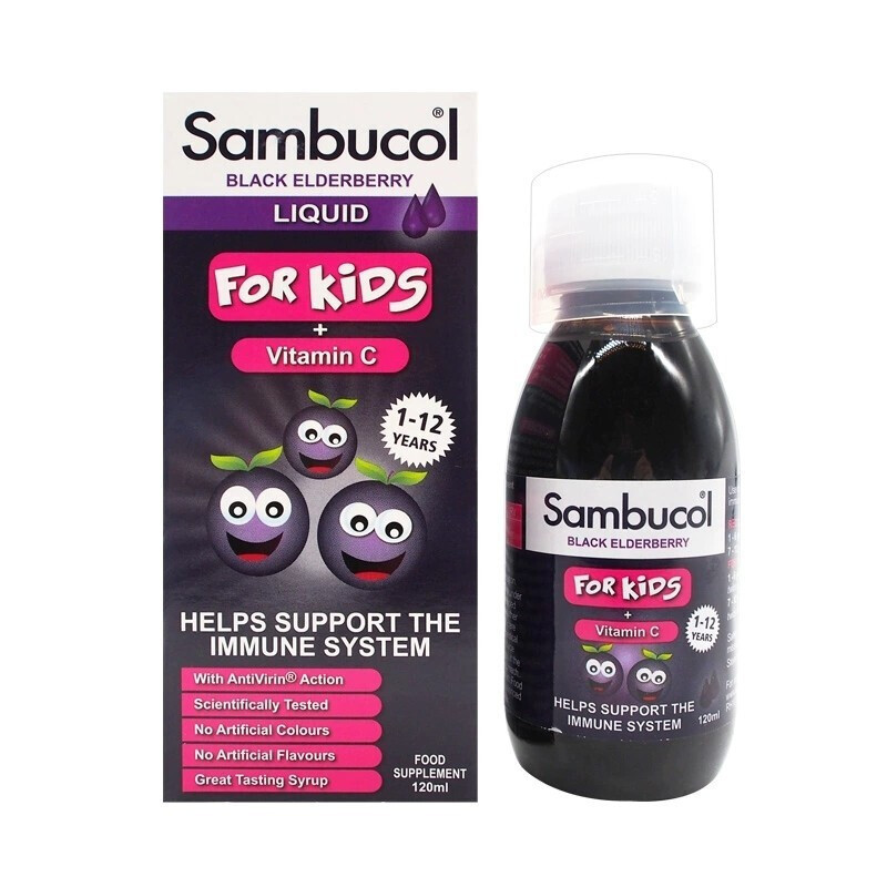 英国SAMBUCOLBlackElderberry黑接骨木儿童糖浆120ml/瓶