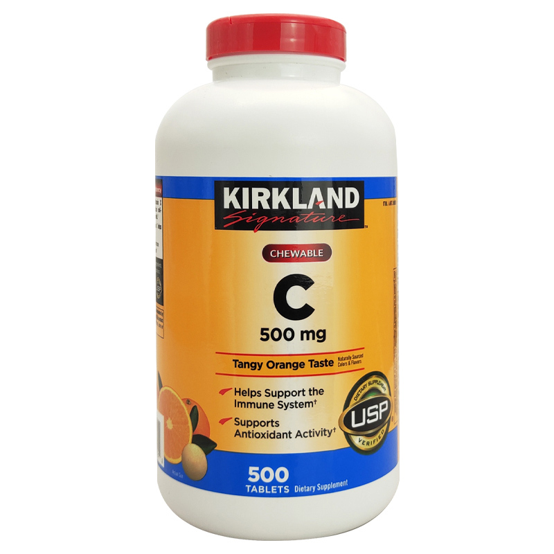 美国 Kirkland柯克兰玫瑰果维生素C 橙味VC咀嚼片500片