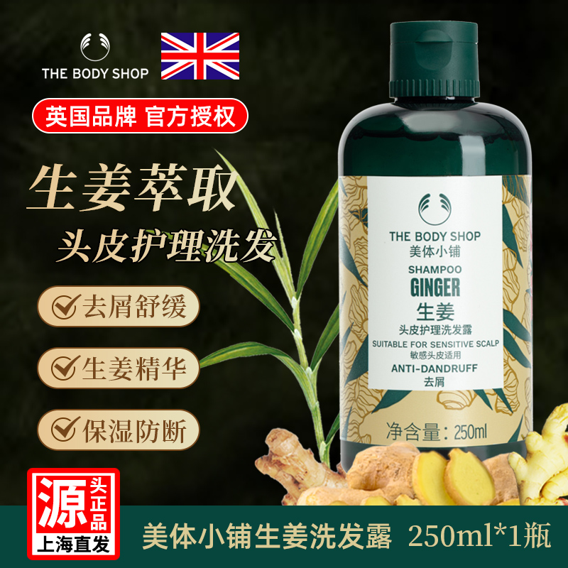 英国The Body Shop美体小铺生姜头皮护理洗发露洗发水（正规进口中文标签）敏感头皮适用 250ml