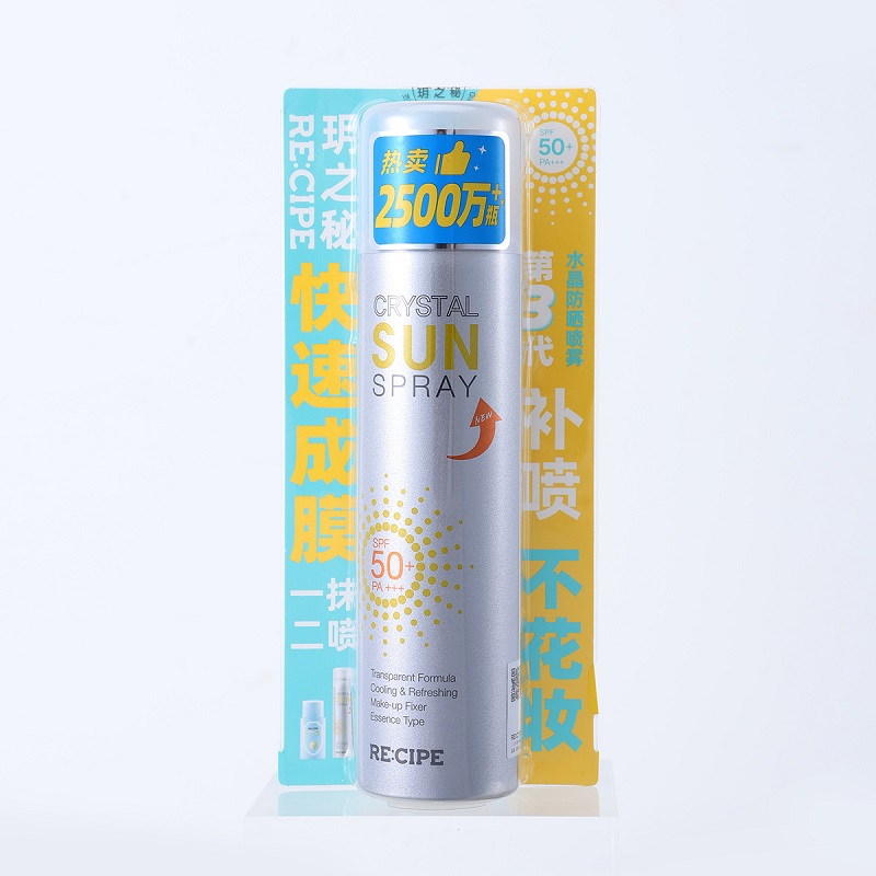 RE:CIPE玥之秘水晶防晒喷雾180ml SPF50+ PA+++ 快速成膜不花妆