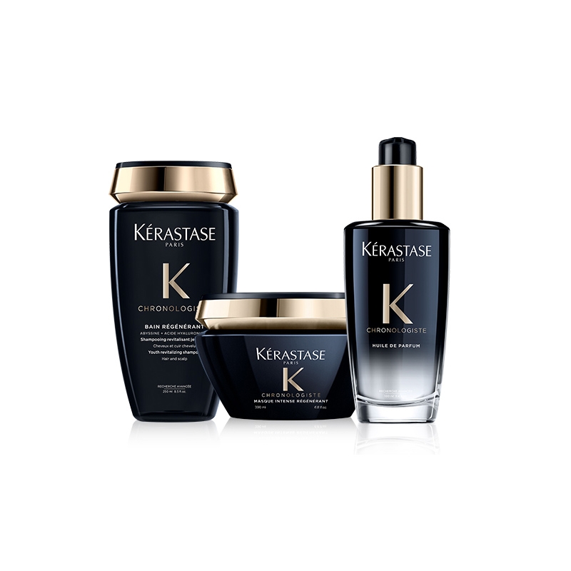 法国卡诗KERASTASE 黑钻鱼子酱三件套（洗发水250ml+发膜200ml+发油100ml）