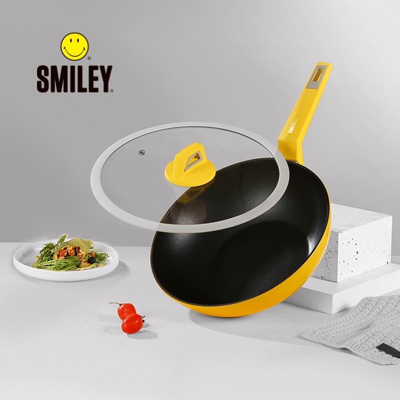 【授权商品】笑脸/SMILEY SY-CG3001达宴系列炒锅复底不粘炒锅30CM电磁炉燃气通用