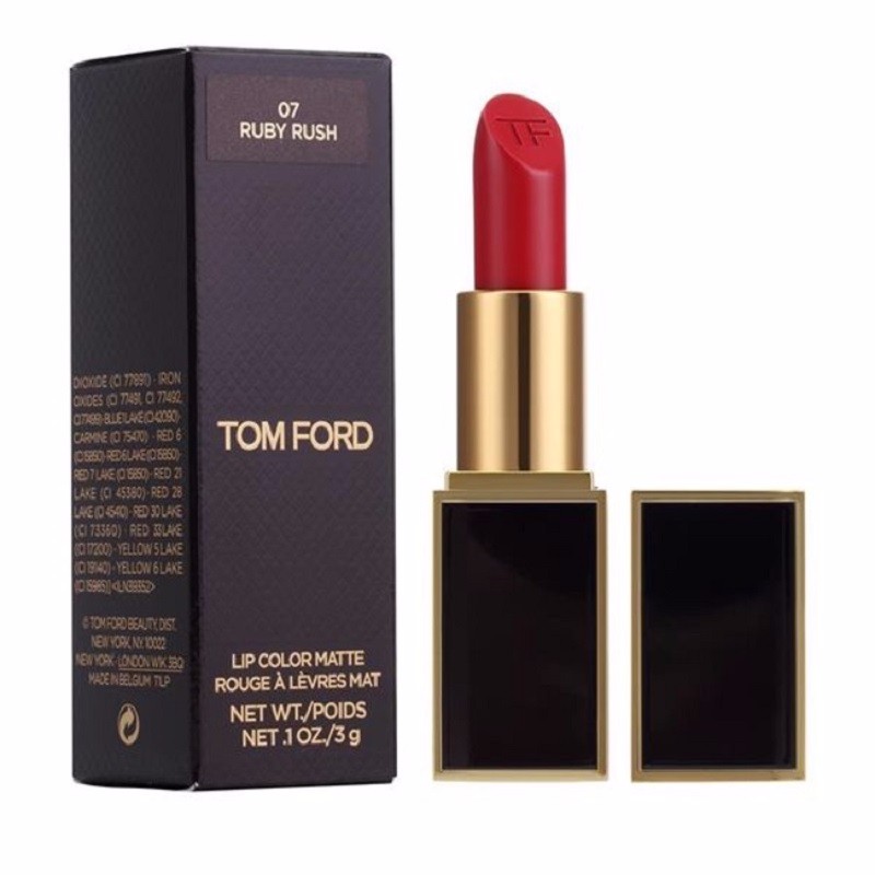 Tom Ford/TF 黑金黑管唇膏 7号色 ruby rush 3g