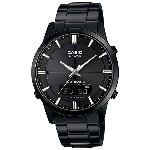 卡西欧(CASIO)男式手表M170DB-1AJF历大三针钢带圆形黑盘太阳能腕表